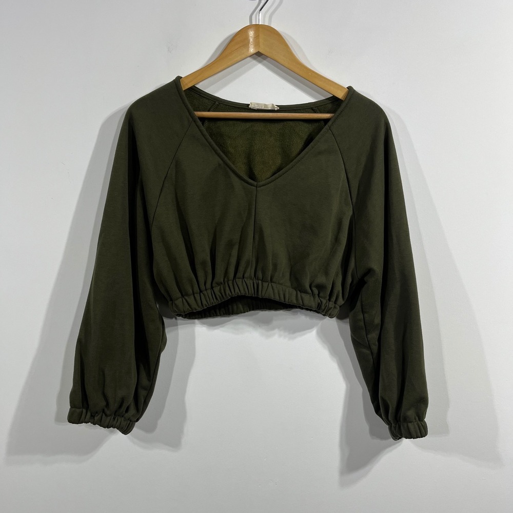 Sozy Babydoll Cropped Sweatshirt Womens Small Old Money Preppy Balletcore Comfy